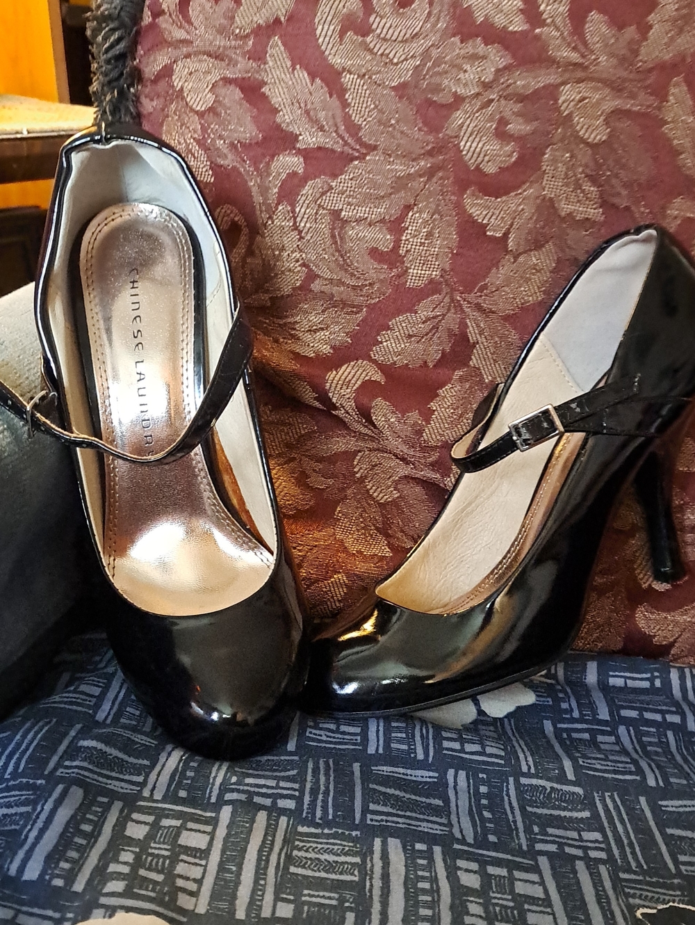 Chinese Laundry Black Patent Mary Jane Heels